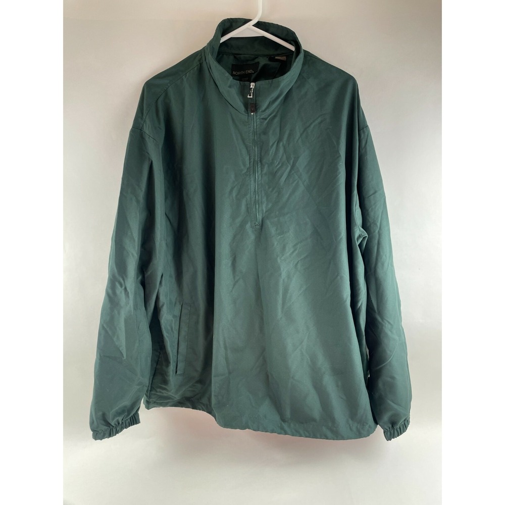 North End Jacket Men's Size XL Green 1/3 Zip Up Pullover Windbreaker Mock Neck